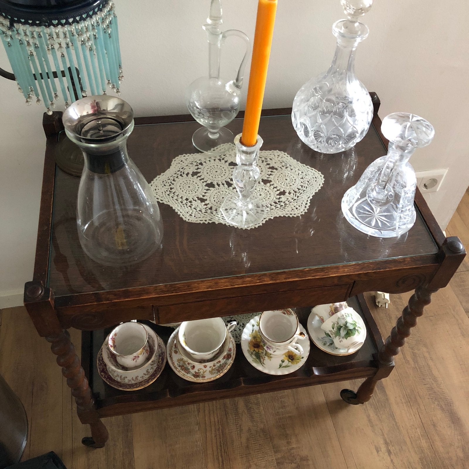 Oude houten serveerwagen, Antiek en Kunst, Ophalen