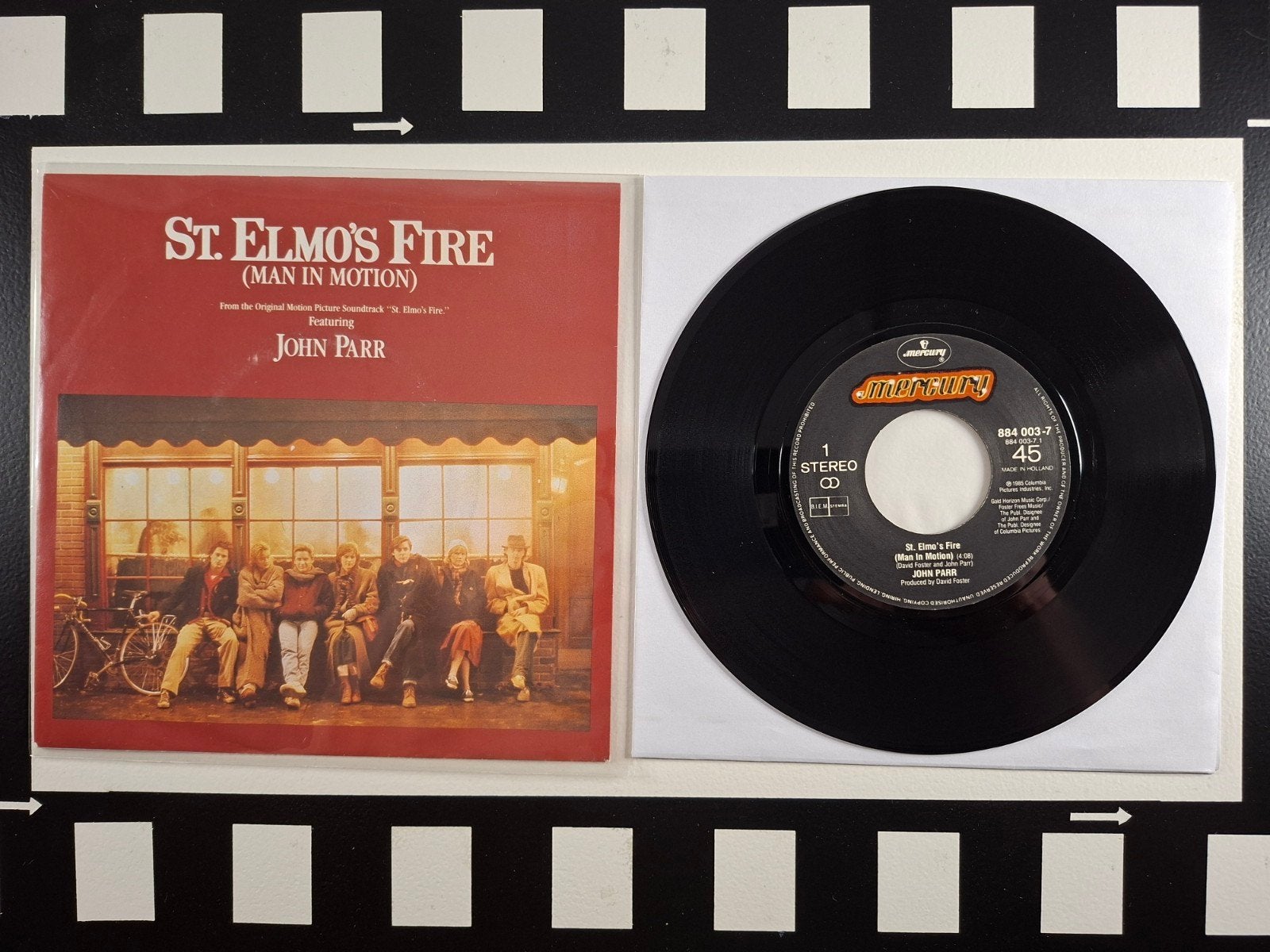 John Parr St Elmos Fire single, Gebruikt, 7 inch, Pop, Overige typen