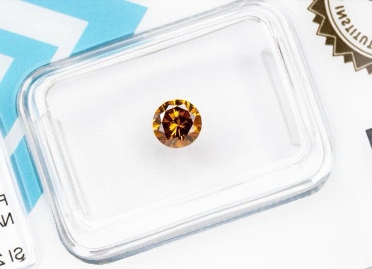 Natuurlijke Fancy Oranje Diamant 0.50 Ct IGI Gecertificeerd, Ophalen of Verzenden, Nieuw
