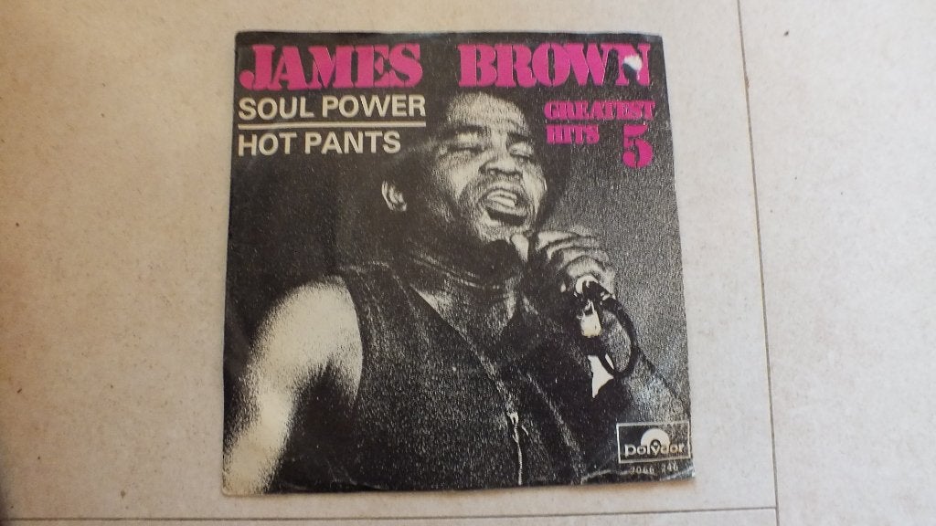 James Brown Greatest Hits vol.5 Soulpower+Hotpants, Gebruikt, 7 inch, Ophalen of Verzenden, Beschermende buitenhoes