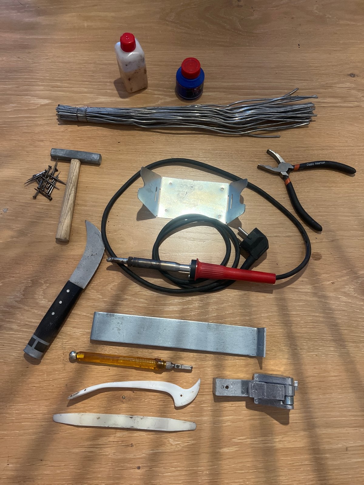 Glas in lood; Diverse gereedschapset, Ophalen of Verzenden, Gebruikt, Hamer