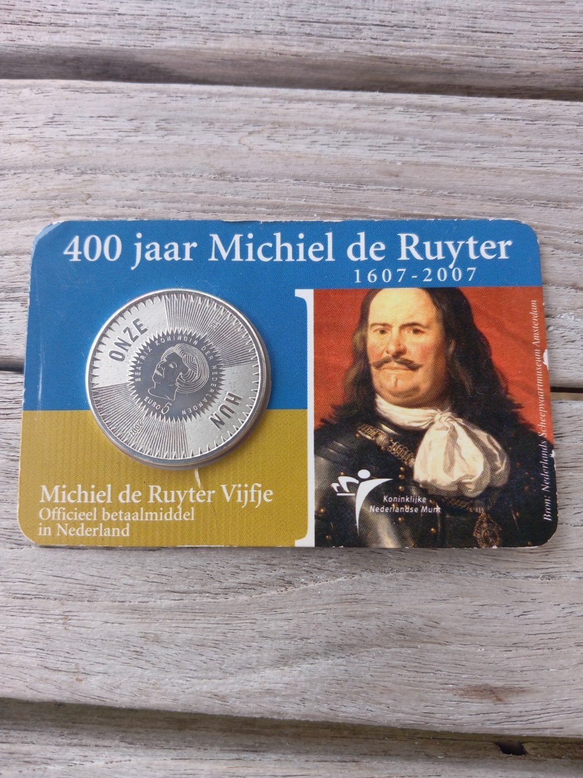400 jaar Michiel de Ruyter zilver, Ophalen of Verzenden, Overige landen, 5 euro, Zilver