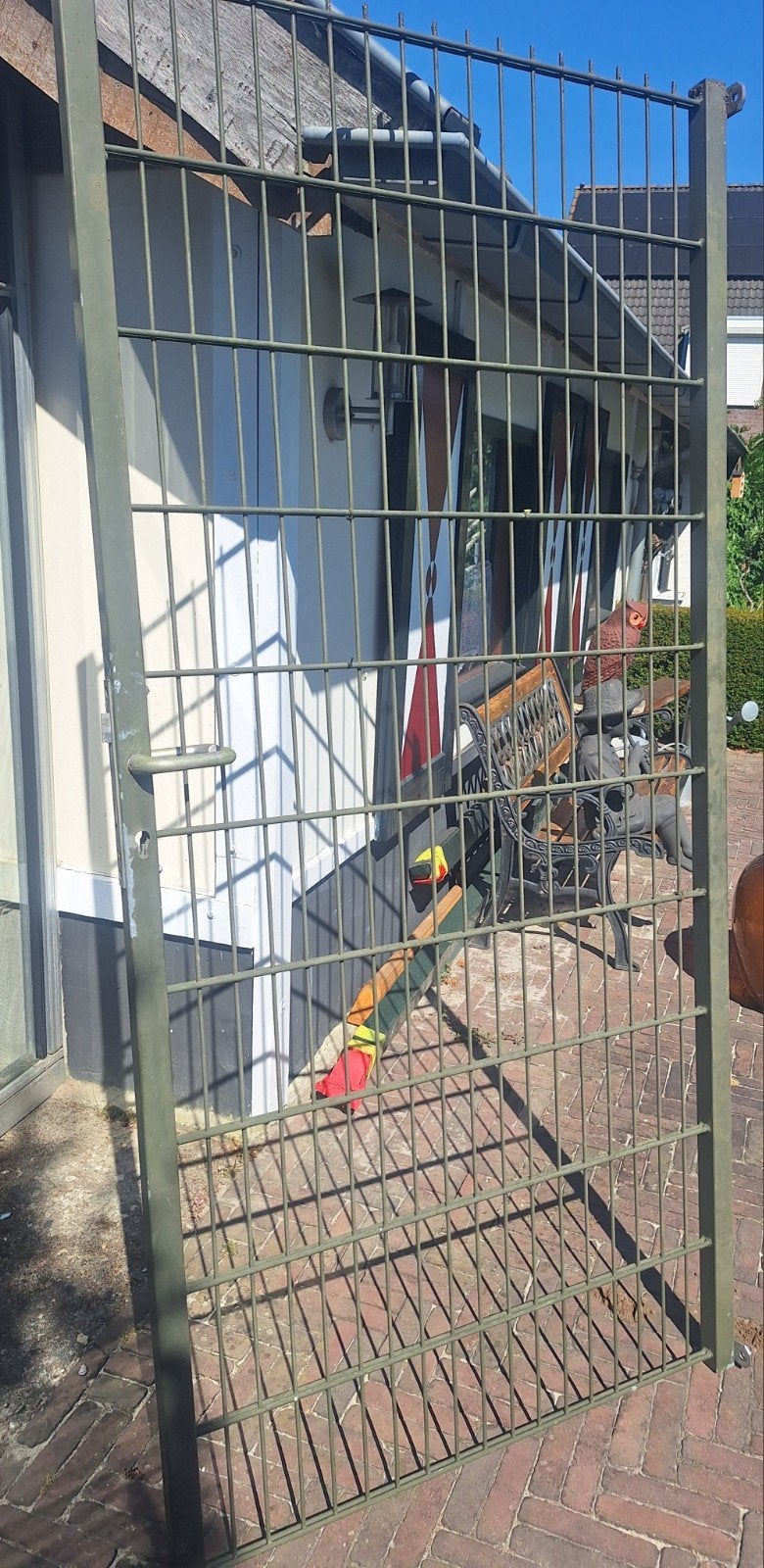 Stevige ijzeren Heras poort - Ideaal voor tuin of erf, Tuin en Terras, Tuinhekken en Hekwerk, Ophalen, Gebruikt, IJzer, Overige typen