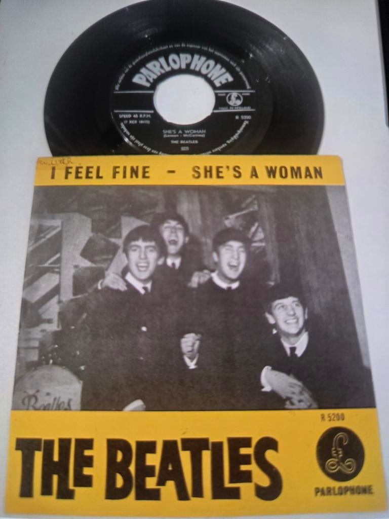 The Beatles - I Feel Fine - She's A Woman, Cd's en Dvd's, Vinyl Singles, Ophalen of Verzenden, Gebruikt, Pop