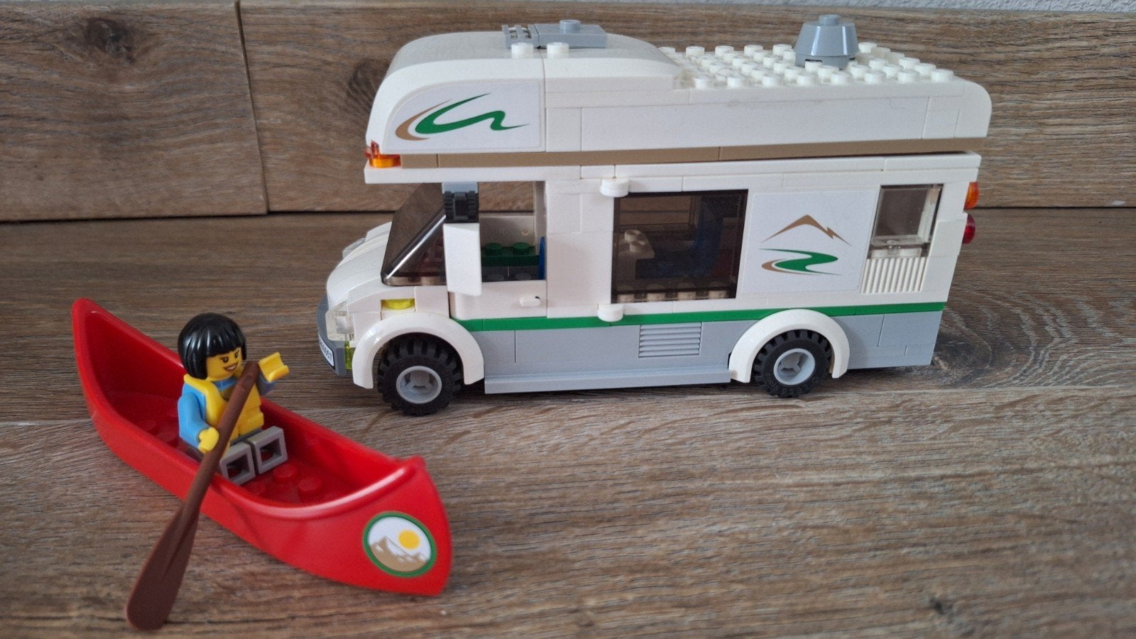 Lego City 60057 Camper met kano en minifiguur, Lego, Ophalen of Verzenden, Inclusief instructies, Complete set