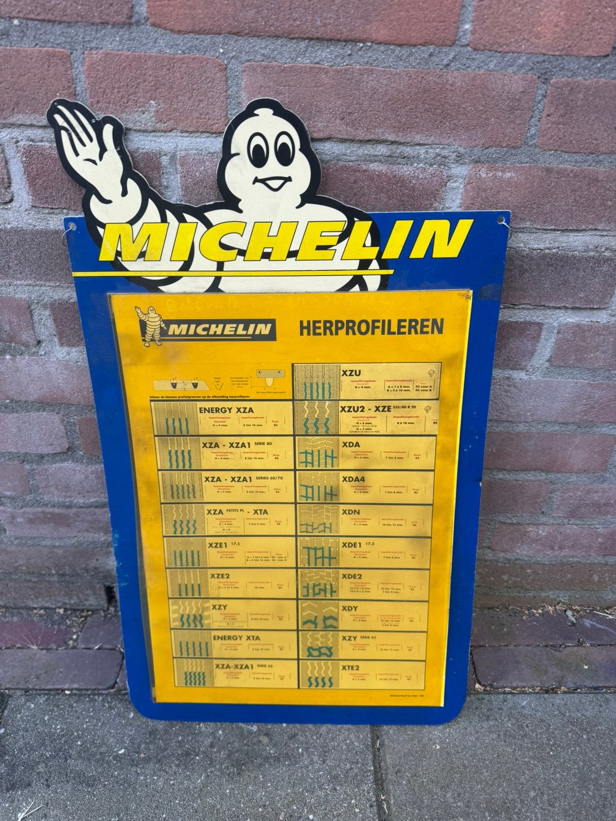 2x Oude Michelin reclame borden geen emaille, Ophalen of Verzenden, Gebruikt, Reclamebord