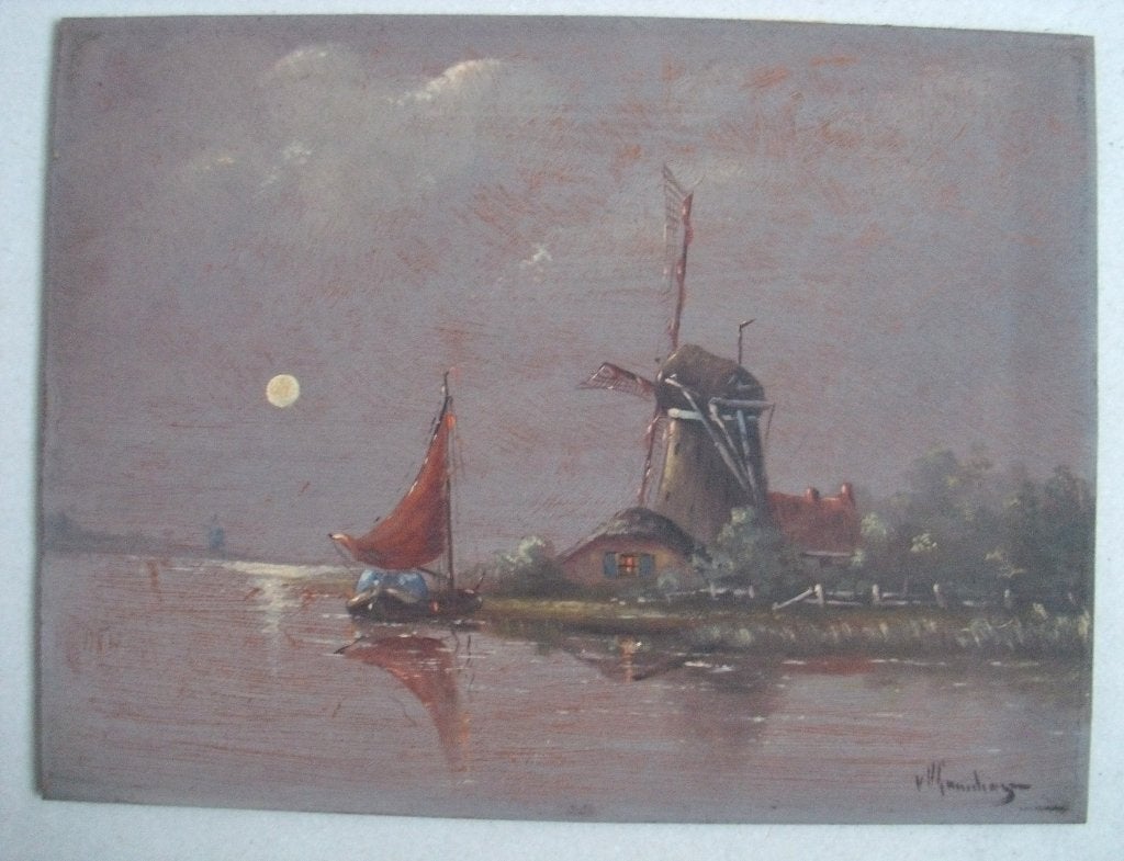 Derk van Vlaardingen (1890-1958) - Boerderij - olieverf, Antiek en Kunst, Ophalen of Verzenden