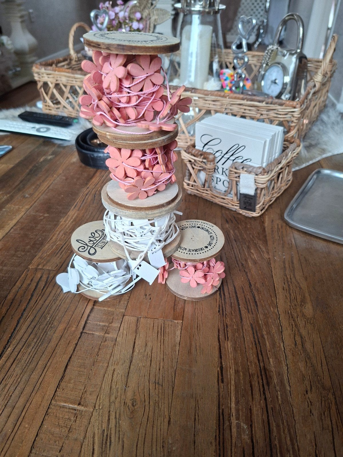 Riviera Maison Klosjes, Haakjes Man/Vrouw & 2 Theedoeken, Hout, Meerkleurig, Ophalen of Verzenden, Landelijk