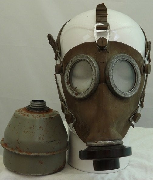 Gasmasker, België / Belgisch, type L.702, maat: 0, 1939.(6), Ophalen of Verzenden, Overige soorten, Overige gebieden, Overige typen