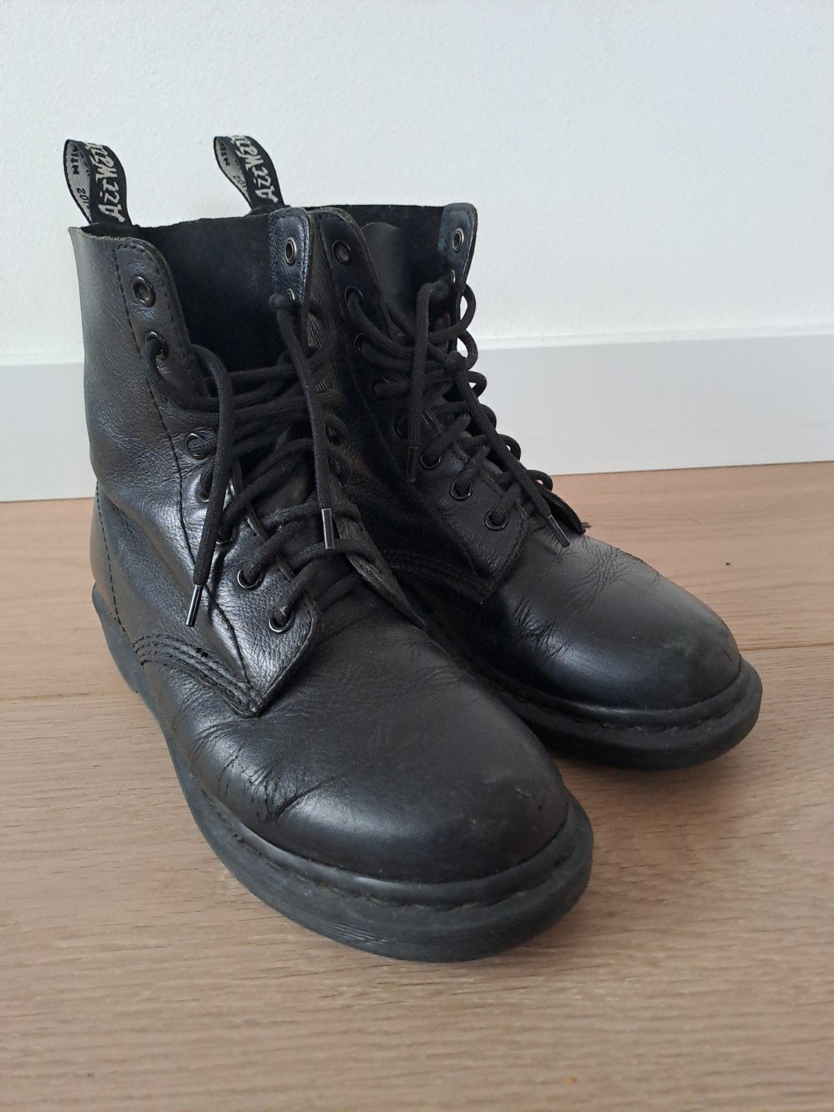 Dr. Martens zwarte leren laarzen, maat 40, Zwart, Overige typen, Ophalen of Verzenden, Dr. Martens