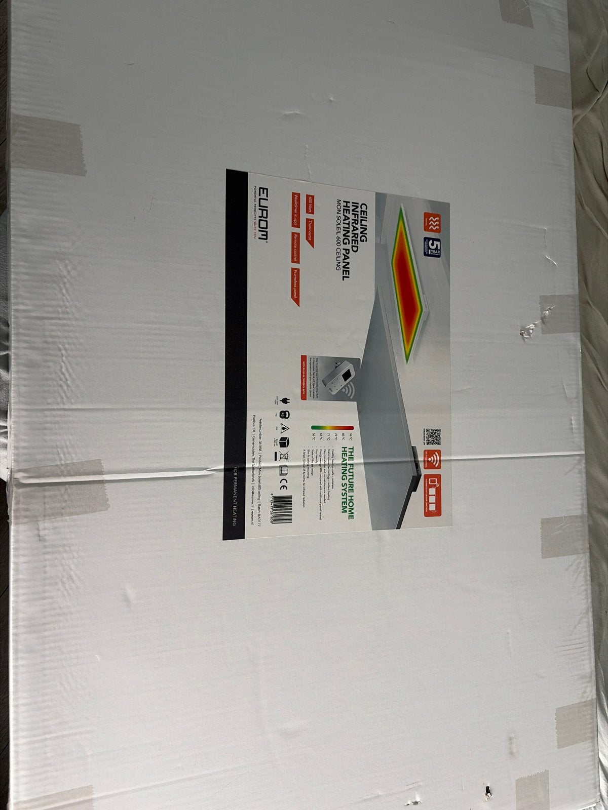 Eurom Plafond Infrarood Verwarming Paneel - Nieuw in doos, Ophalen, 500 tot 800 watt, Minder dan 30 cm, Overige typen
