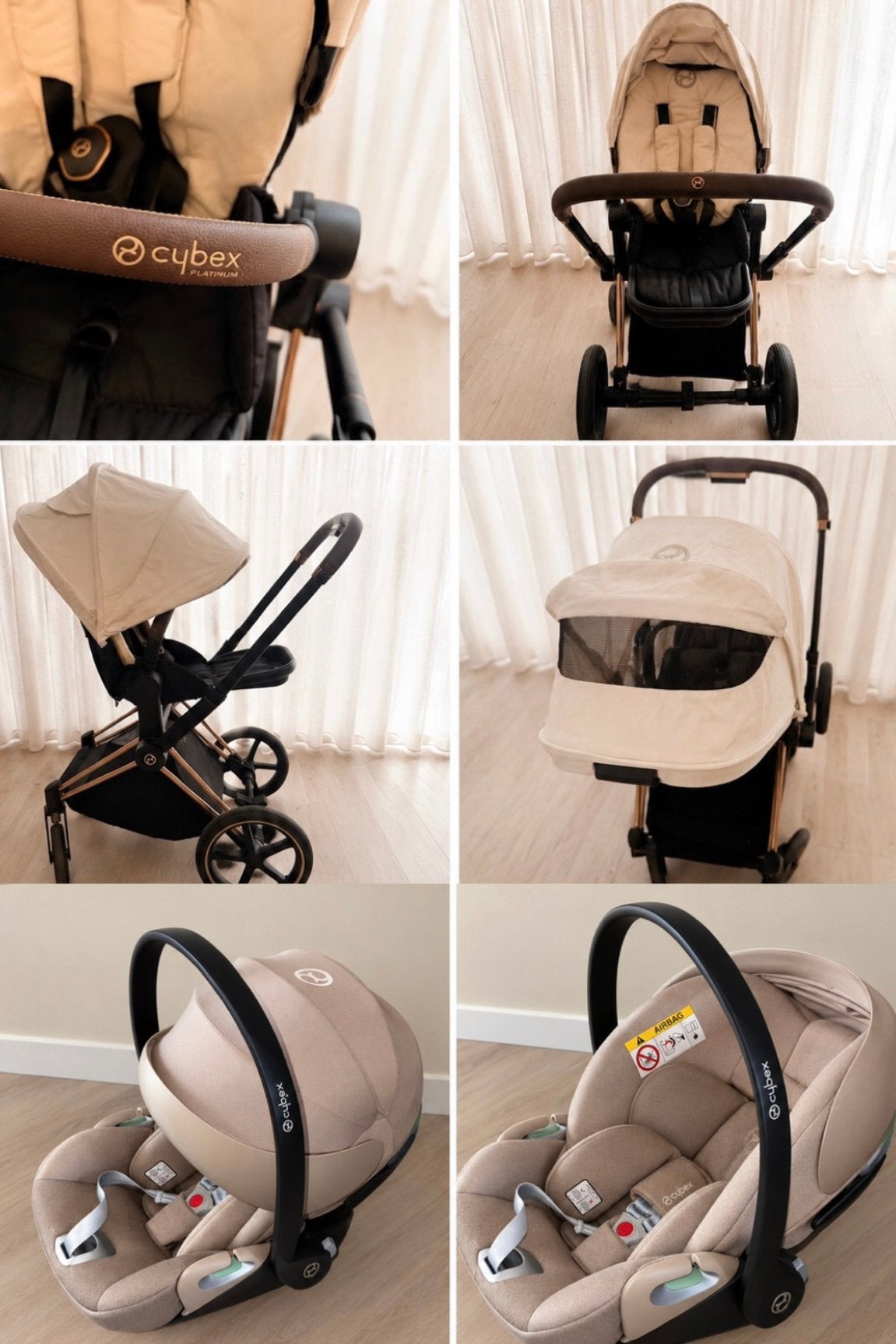 Cybex Priam 4 - Rose Gold - Cloud T Cozy Beige MET GARANTIE!, Verstelbare duwstang, Ophalen of Verzenden, Zo goed als nieuw, Kinderwagen