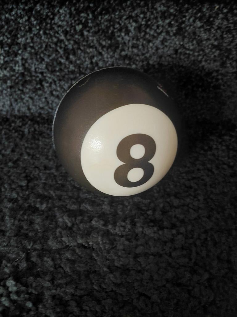 Zwarte Poolbal Nummer 8 - Schuim, Ophalen of Verzenden, Gebruikt, Keu of Ballen