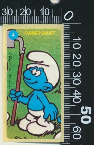 Sticker: Smurf - Farmer Smurf, Ophalen of Verzenden, Zo goed als nieuw, Strip of Tekenfilm
