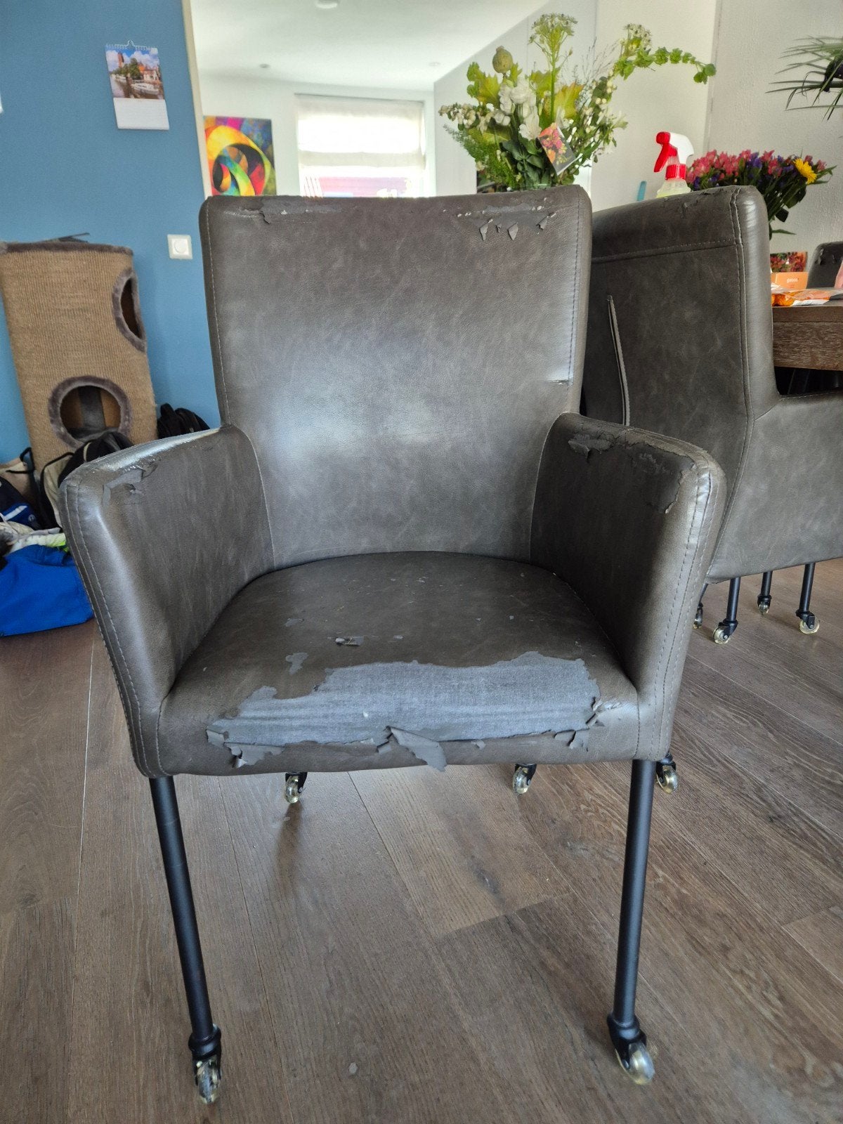 Eetkamerstoelen met wieltjes - Gebruikt