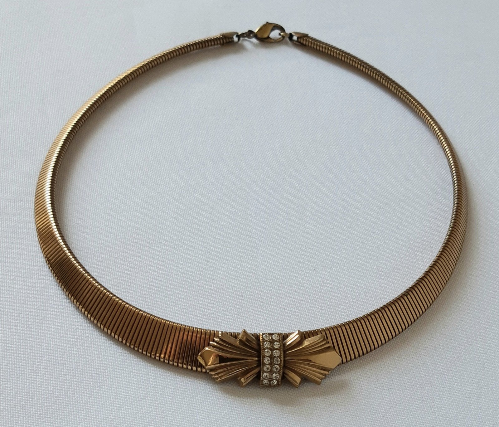 Gesigneerd Ermani Bulatti Collier met Strik en Strass, Sieraden, Tassen en Uiterlijk, Overige materialen, Gebruikt, Ophalen of Verzenden