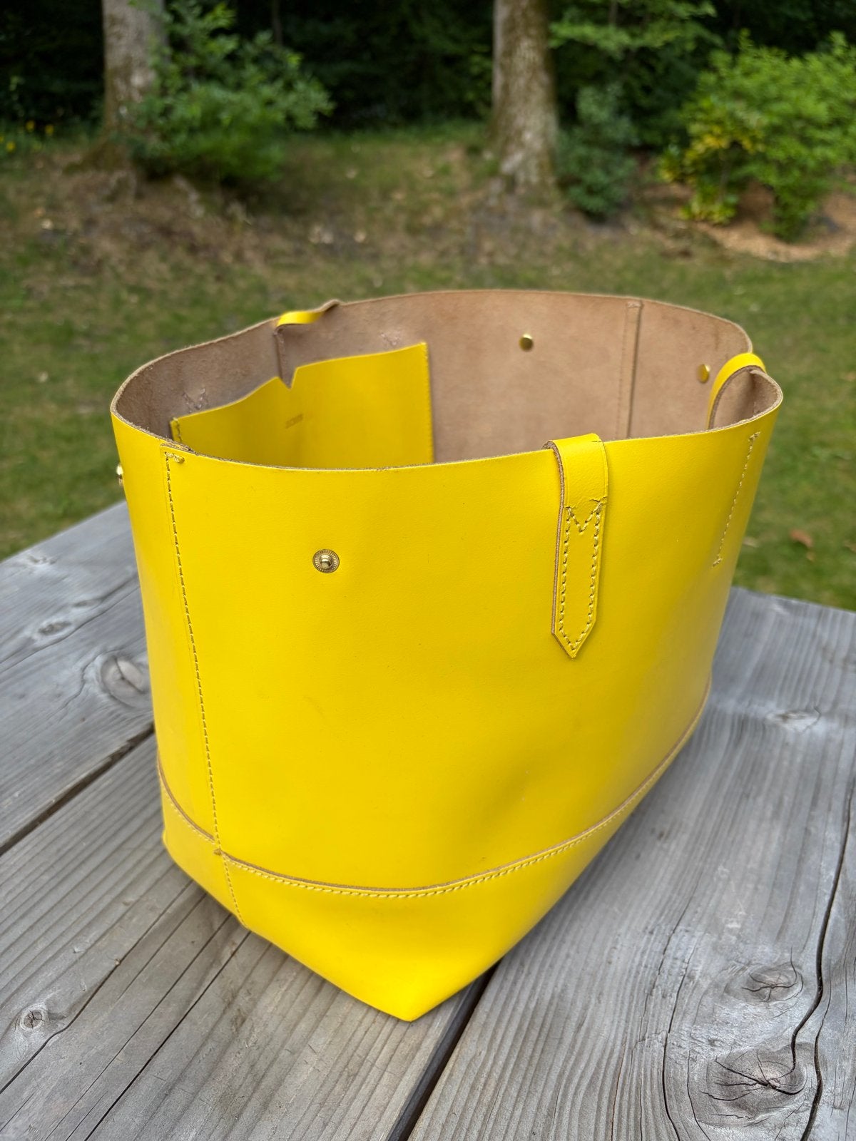 J.Crew Leren Shopper - Levendig Geel, Ophalen of Verzenden, Zo goed als nieuw, Geel, Shopper