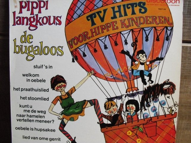 Kinderkoor Minimutsjes "Pippi Langkous de Bugaloos" LP, LP, Gebruikt, Ophalen of Verzenden, Beschermende buitenhoes