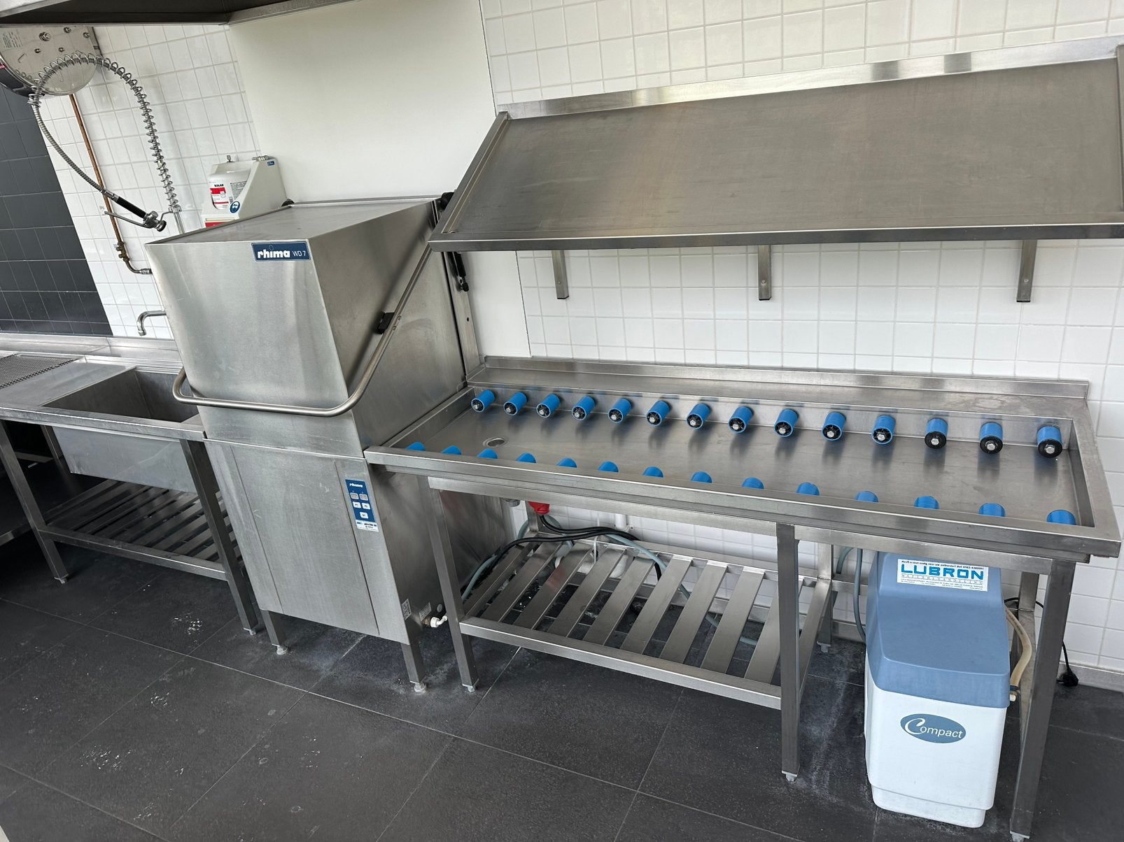 Complete horeca wasstraat met rhima wd7 Doorschuifvaatwasser, Ophalen, Gebruikt, Q, 60 cm of meer