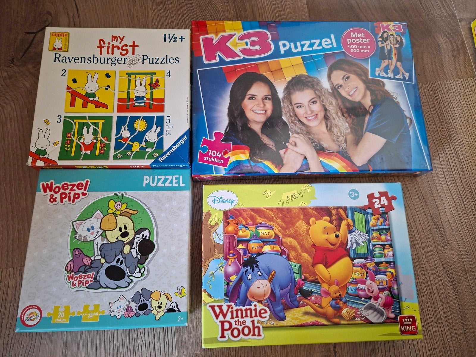 Diverse puzzels: Ravensburger, Woezel & Pip, K3, Winnie, Ophalen, Meer dan 50 stukjes, Gebruikt, 2 tot 4 jaar