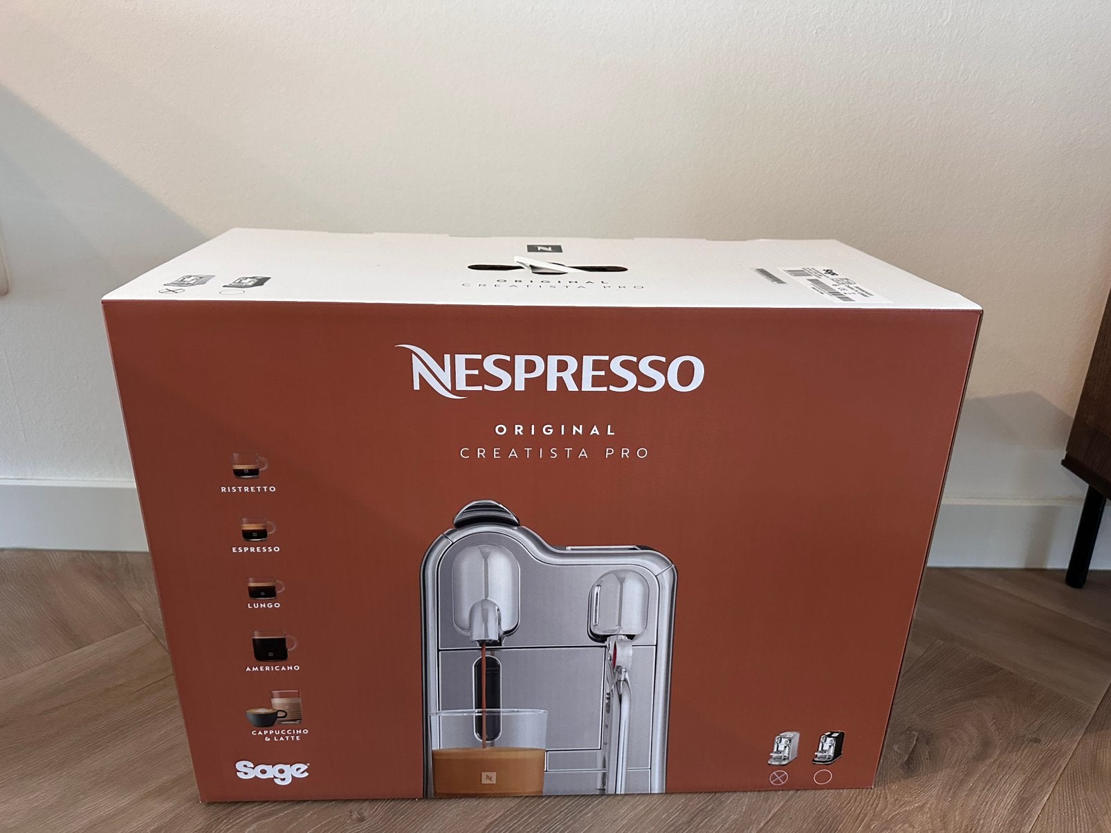 Nieuwe Nespresso Sage Creatista Pro, Stoompijpje, Koffiepads en cups, Espresso apparaat, 10 kopjes of meer