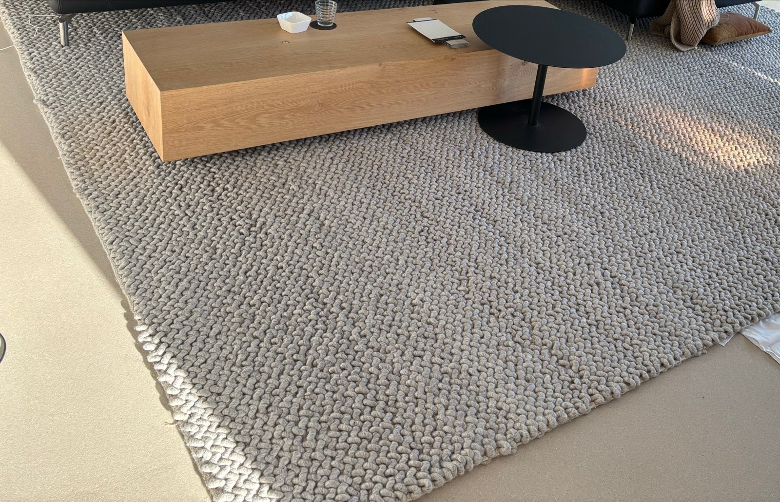 Brinker Lisboa handgeweven karpet - 350x410 cm, Ophalen, Zo goed als nieuw, 200 cm of meer, Grijs