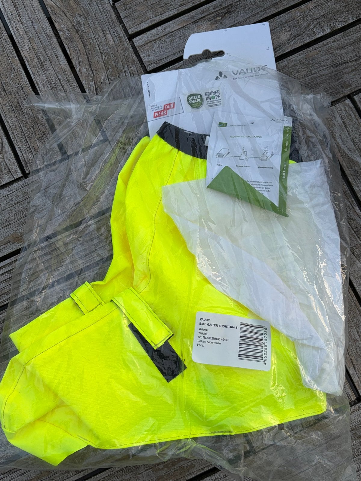 Vaude Bike Gaiter Short 40-43 Neon Geel - Nieuw, Fietsen en Brommers, Nieuw, Overige maten, Dames, Onderkleding