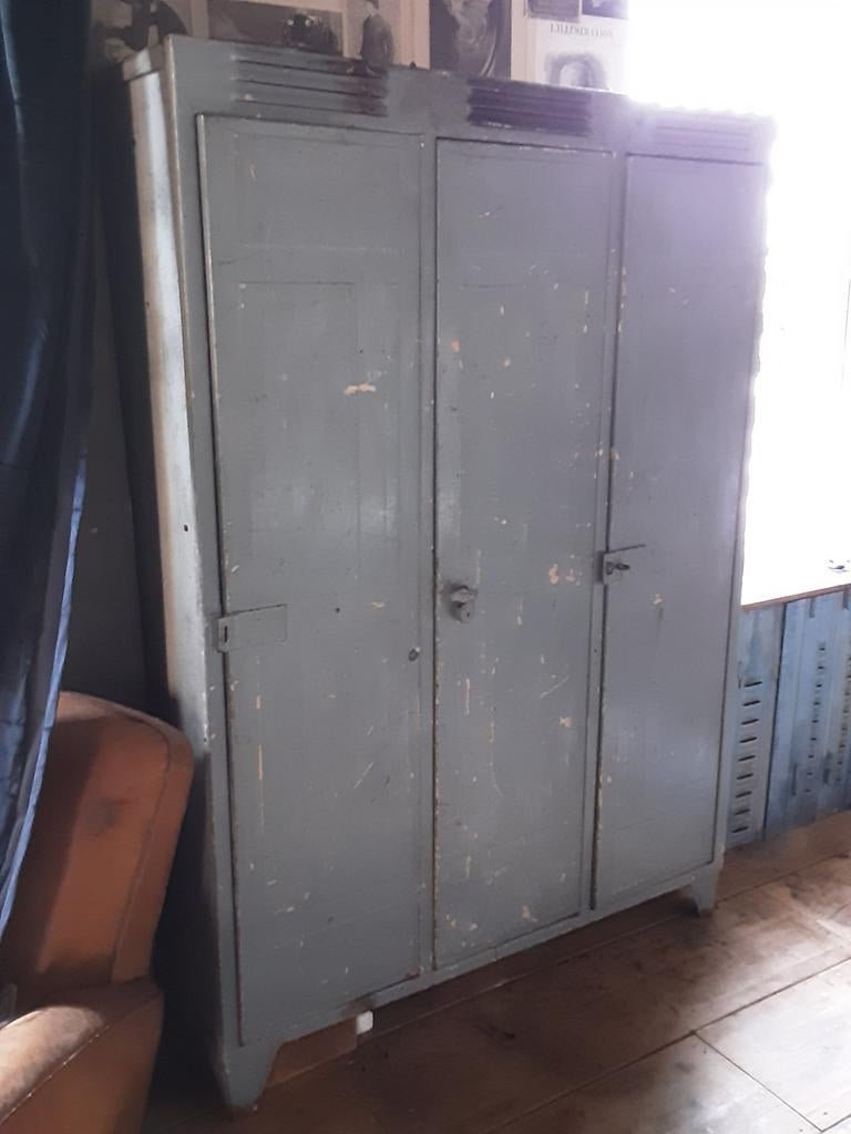 Oude locker lockerkast kast industrieel brocante, Ophalen, Gebruikt