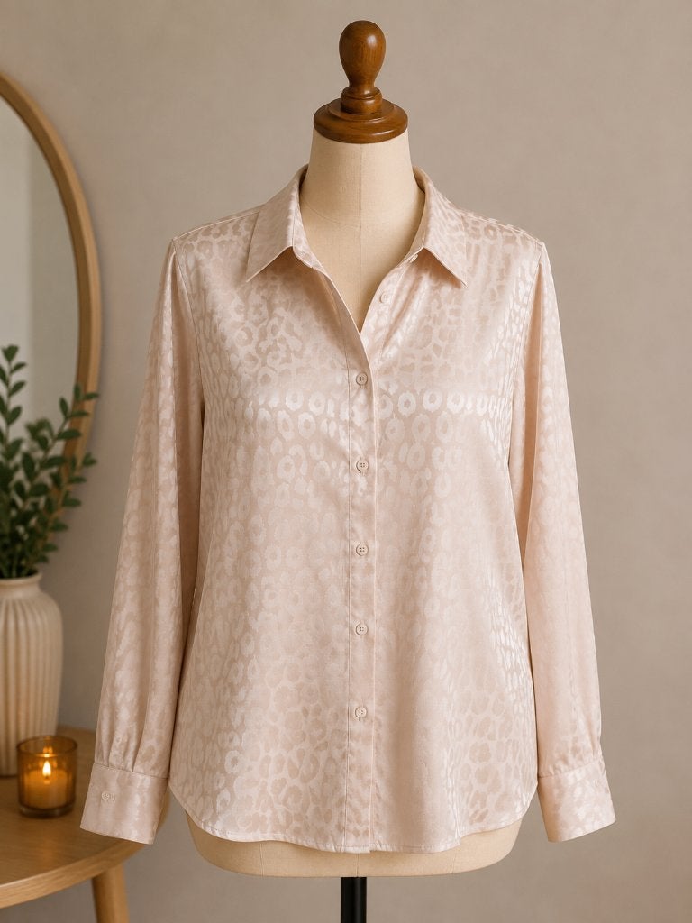 Mooie nieuwe satijnen blouse met luipaardprint maat XL 46 48, Kleding | Dames, Blouses en Tunieken, Ophalen of Verzenden, Nieuw