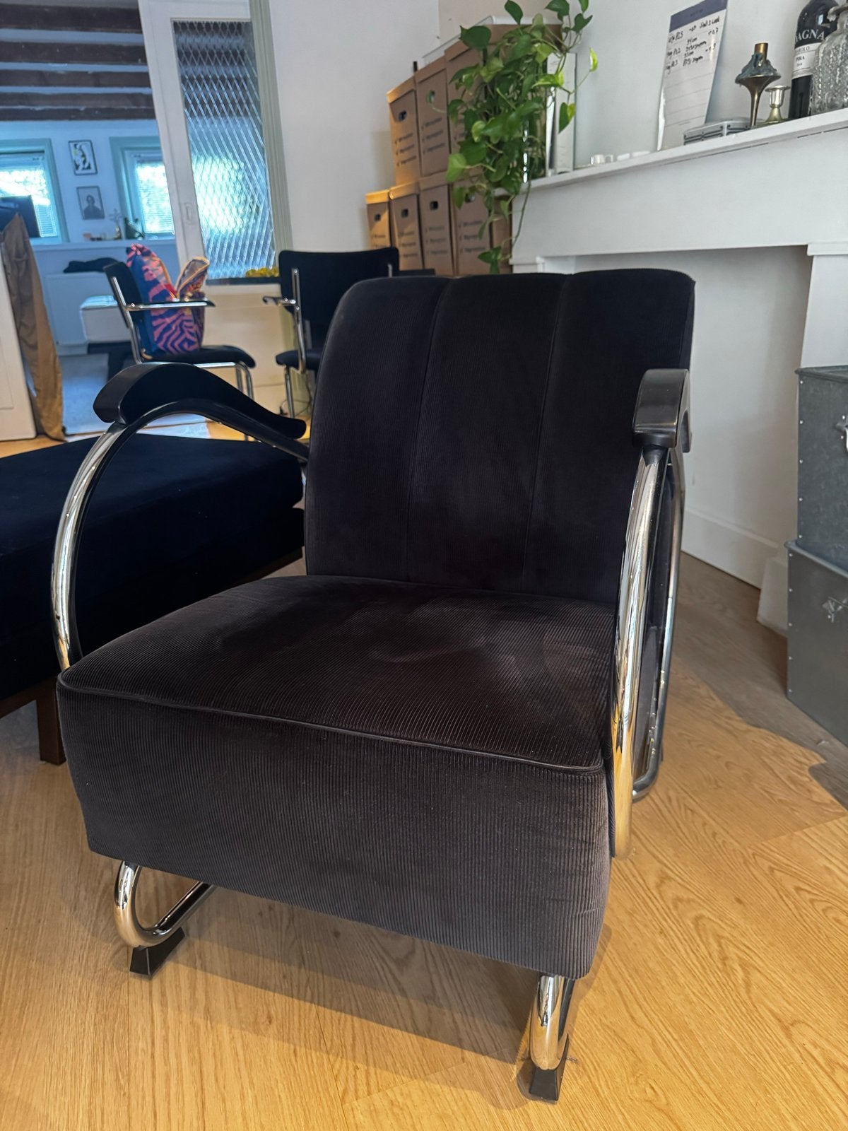De Dikkert fauteuil, Avant Garde stijl jaren '30, Ophalen, Gebruikt, Zwart, Eén