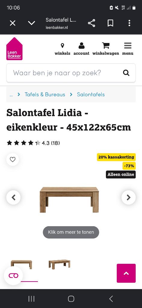 salontafel, Ophalen, Gebruikt, 100 tot 150 cm, 50 tot 100 cm