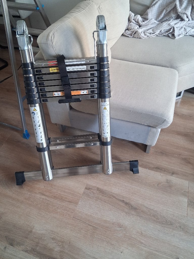 teleskoop ladder 5 meter,splinternieuw, Ophalen, Nieuw, Opvouwbaar of Inschuifbaar, 4 meter of meer