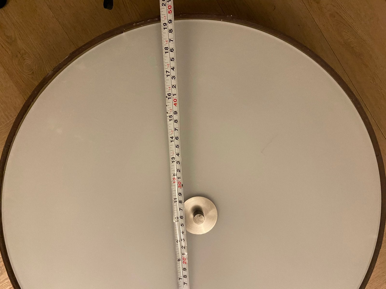 Moderne plafondlamp met melkglas - 40 cm diameter, Ophalen, Gebruikt, Modern, Glas