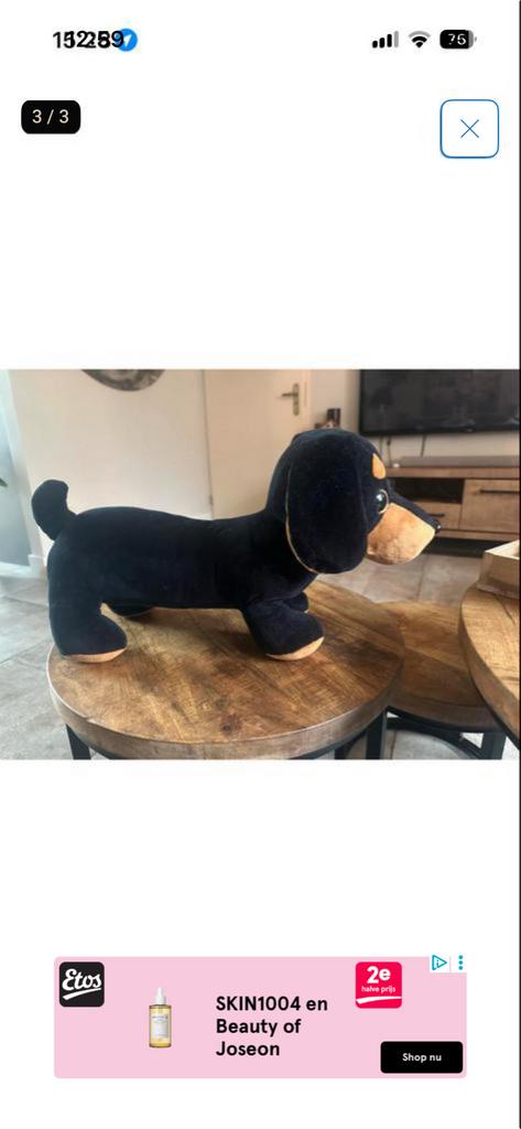 Leuke Teckel Knuffel - Zo goed als nieuw, Ophalen of Verzenden, Zo goed als nieuw, Hond