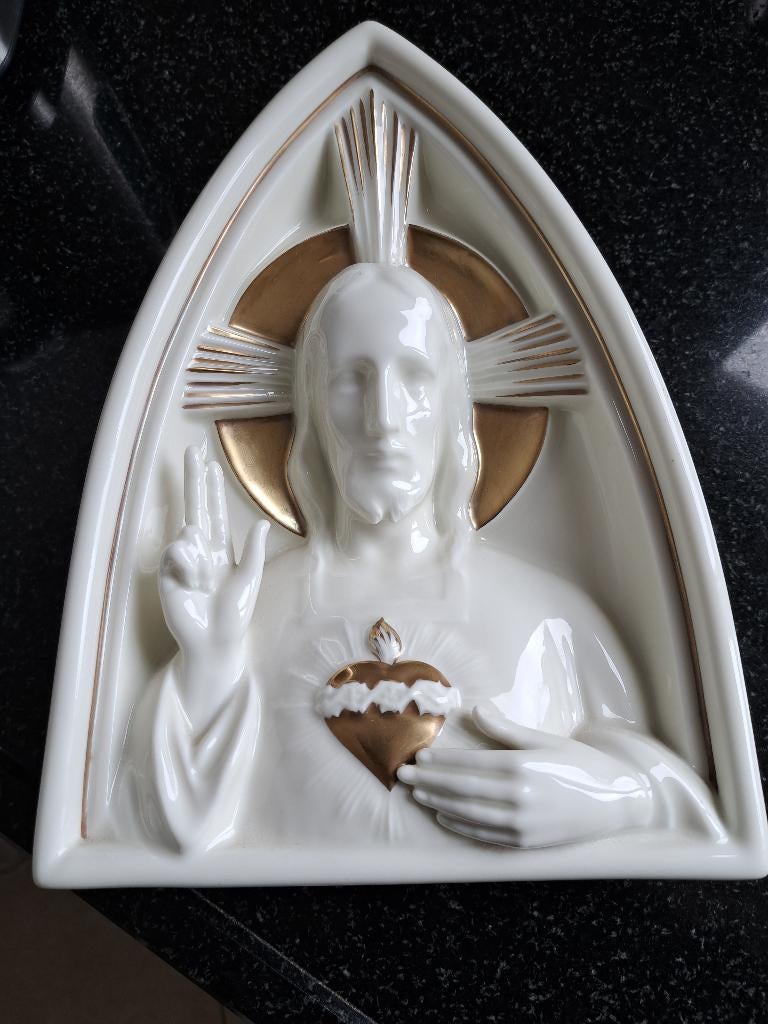 Porselein Rosenthal beeld H Hart van Jezus, Ophalen of Verzenden, Gemerkt, Steen of Keramiek, Beeld