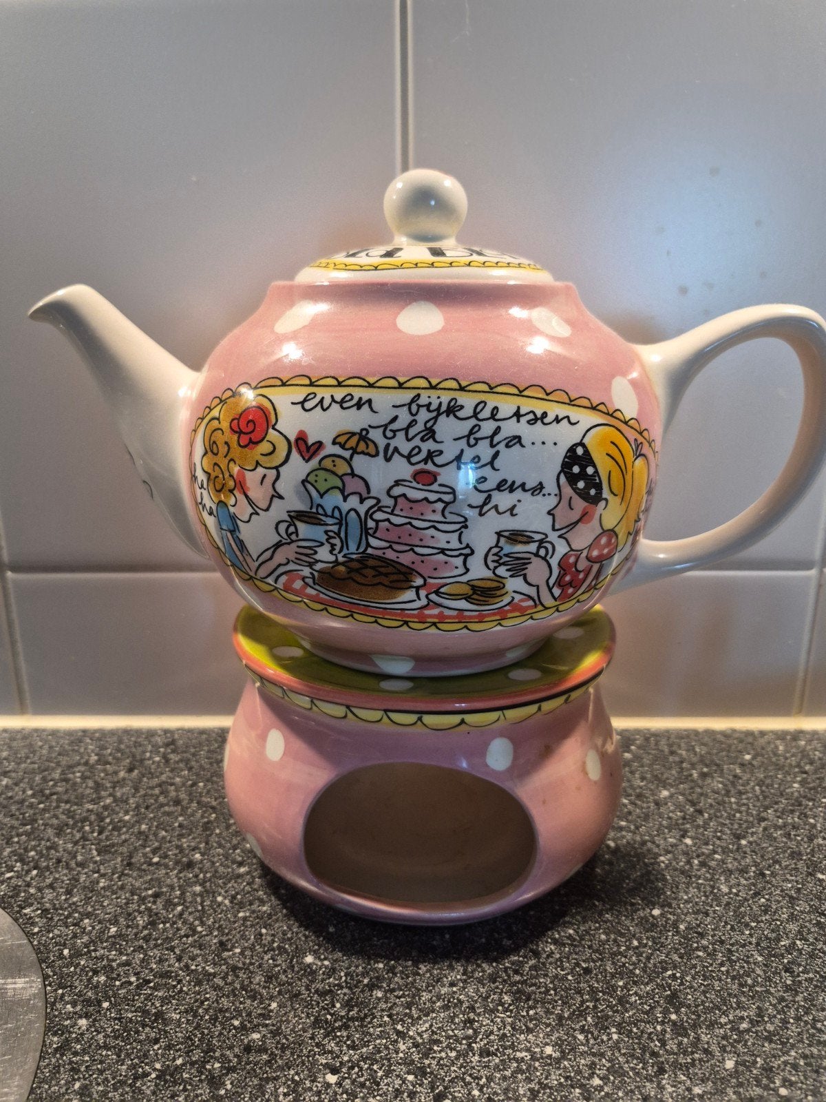 Amsterdam Blond Theepot met Warmhouder.Serie Bla Bla Bla, Ophalen of Verzenden, Overige stijlen, Overige typen