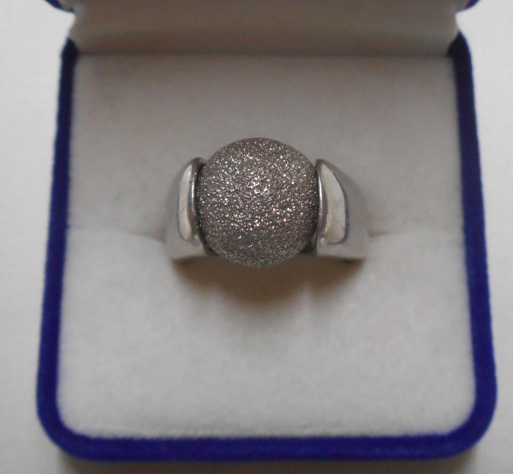 Zilveren melano ring met wisselbol nr.1308, Sieraden, Tassen en Uiterlijk, Ringen, Gebruikt, Verzenden, Kleiner dan 17, Dame