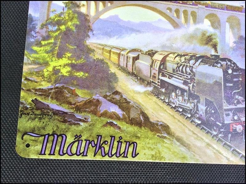 MARKLIN Metalen Reclamebord | Modeltrein poster trein retro, Wisselstroom, Verzenden, Märklin, Nieuw