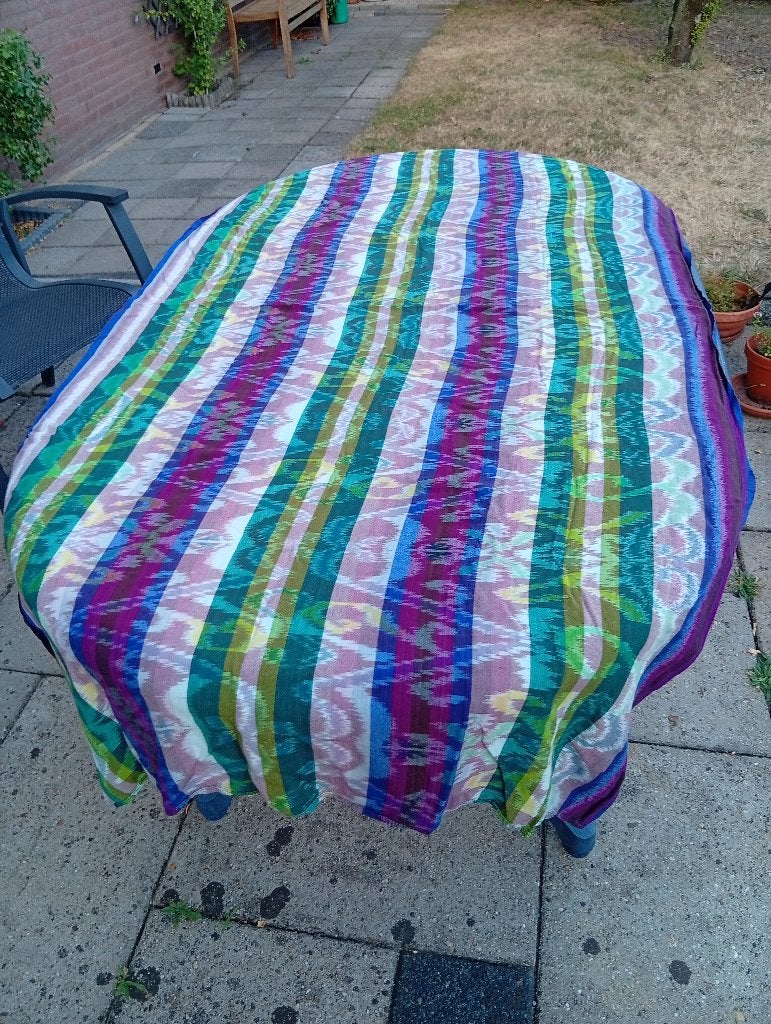 tafelkleed tafelloper paars blauw groen 90 x 168, Gebruikt, 90 cm, 168 cm, Ophalen of Verzenden