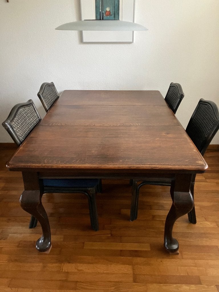 Antieke Eiken Eettafel met Zware Klauwpoten (Willem III), Ophalen