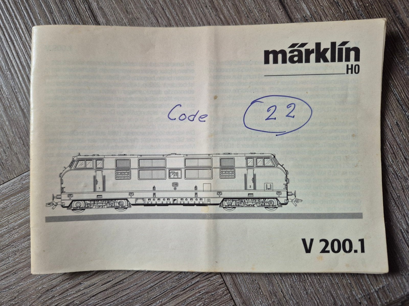 Marklin boekje van de v200.1., Wisselstroom, Gebruikt, Märklin, Boek, Tijdschrift of Catalogus