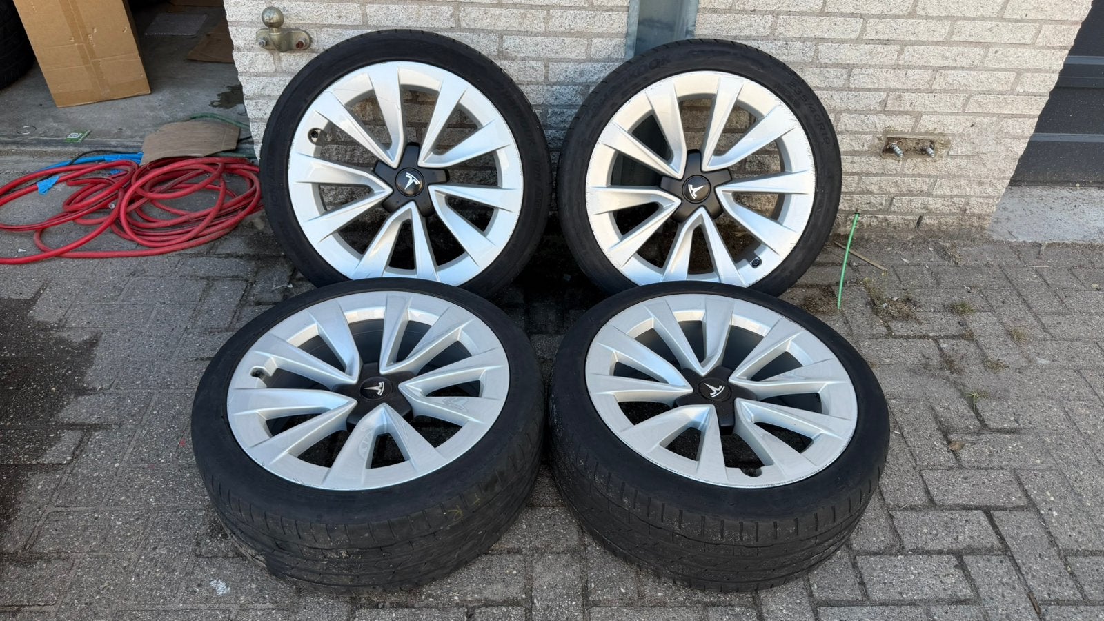 Originele Tesla model 3 19 inch velgen tpms zomerbanden, Ophalen, 18 inch, Gebruikt, Banden en Velgen