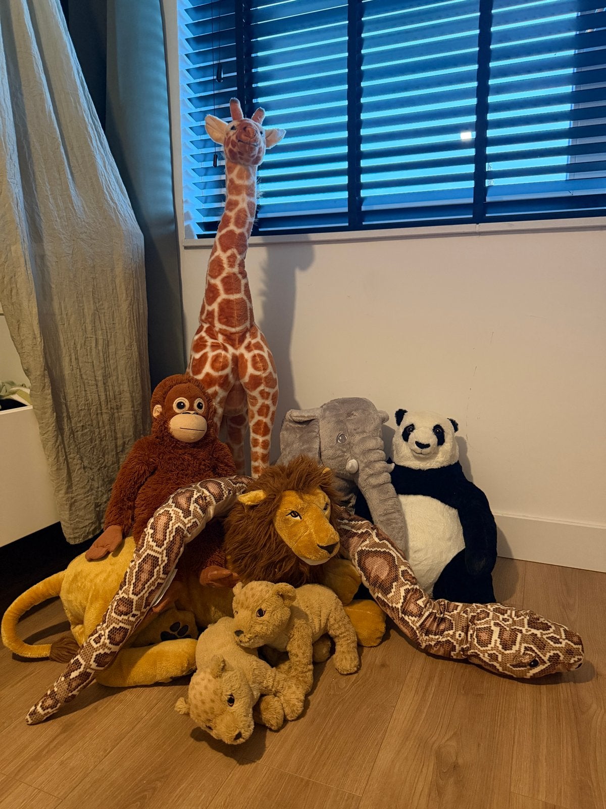 Grote knuffel collectie jungle dieren, Ophalen, Gebruikt, Giraf, Bruin