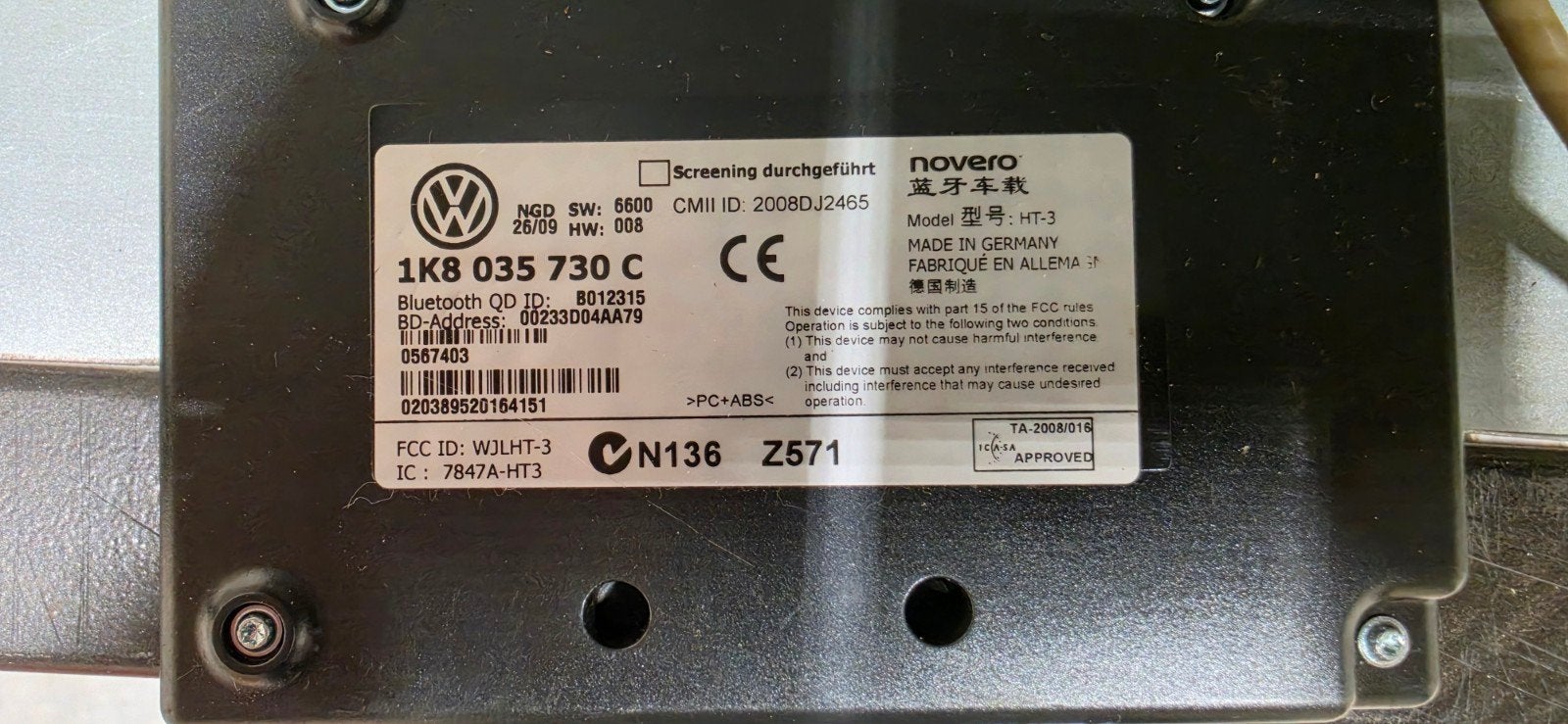 Volkswagen Bluetooth Module 1K8 035 730 C, Auto-onderdelen, Ophalen of Verzenden, Gebruikt, Volkswagen