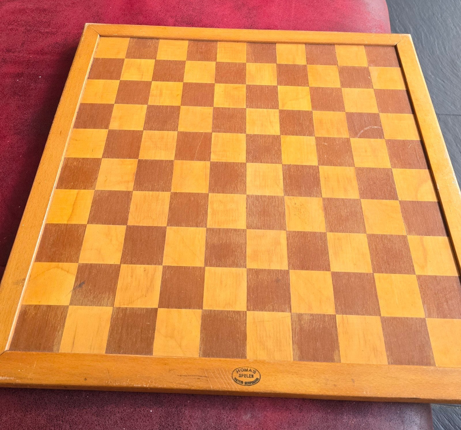 Vintage Homas Schaak- en Dambord Combinatieset, Een of twee spelers, Ophalen, Gebruikt