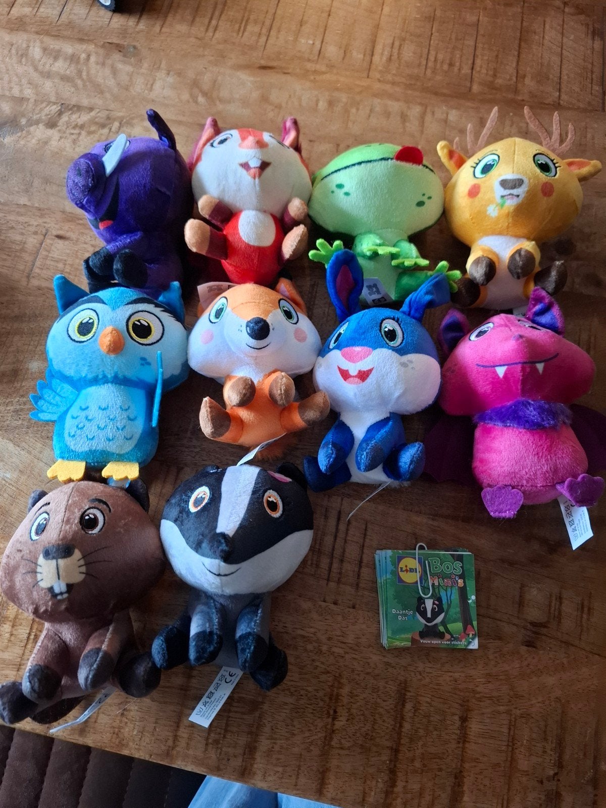 Lidl Bos Minis knuffels en stickers, Lidl, Overige karakters, Ophalen of Verzenden, Meerkleurig