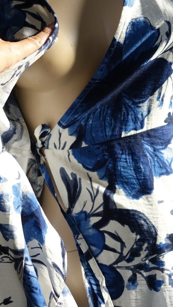 nieuwe blauw witte overslag jurk, Kleding | Dames, Nieuw, Maat 34 (XS) of kleiner, Onder de knie, Meerkleurig