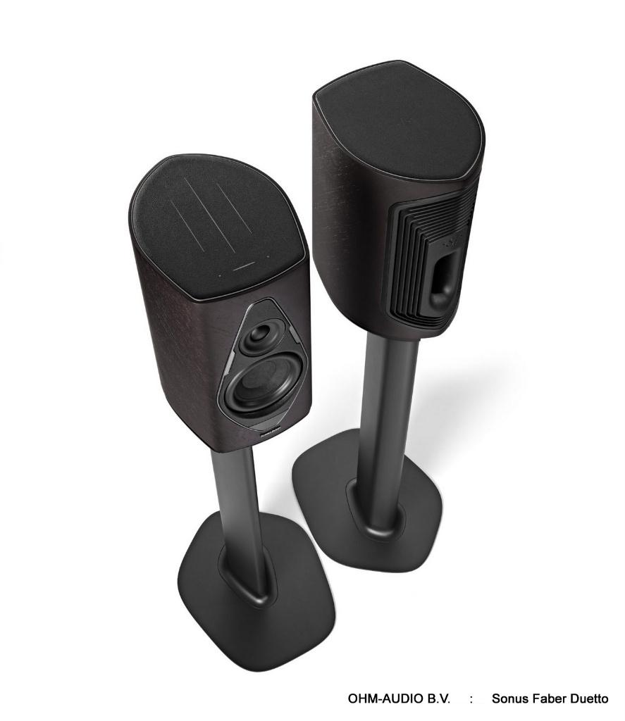 Sonus Faber Duetto Graphite incl Duetto Stands, Uitverkoop!, Audio, Tv en Foto, Luidsprekers, Nieuw, Front, Rear of Stereo speakers