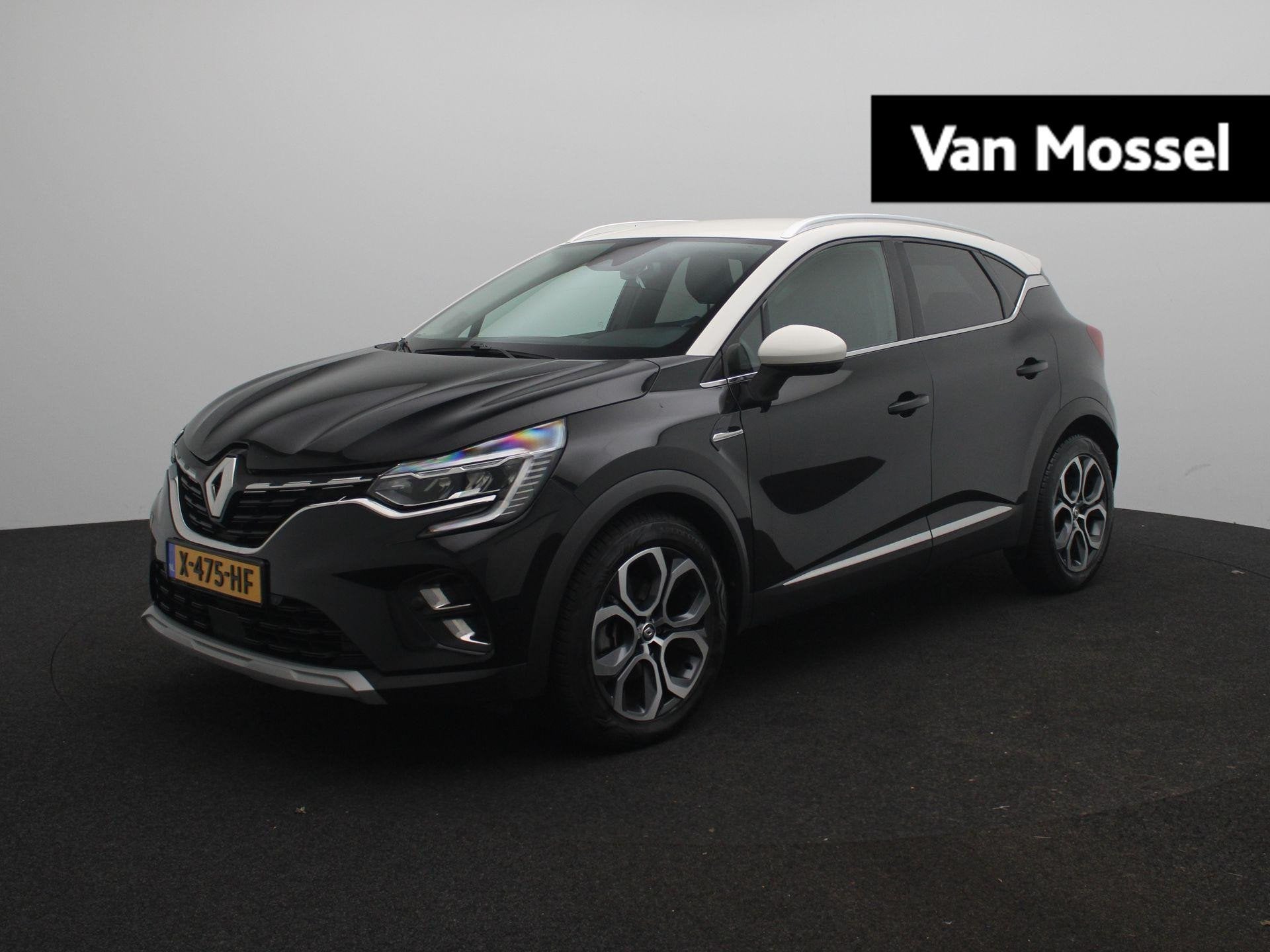 Renault Captur 1.6 E-Tech full hybrid 145 techno | Apple Car, Auto's, Gebruikt, 715 kg, Leder en Stof, Zwart