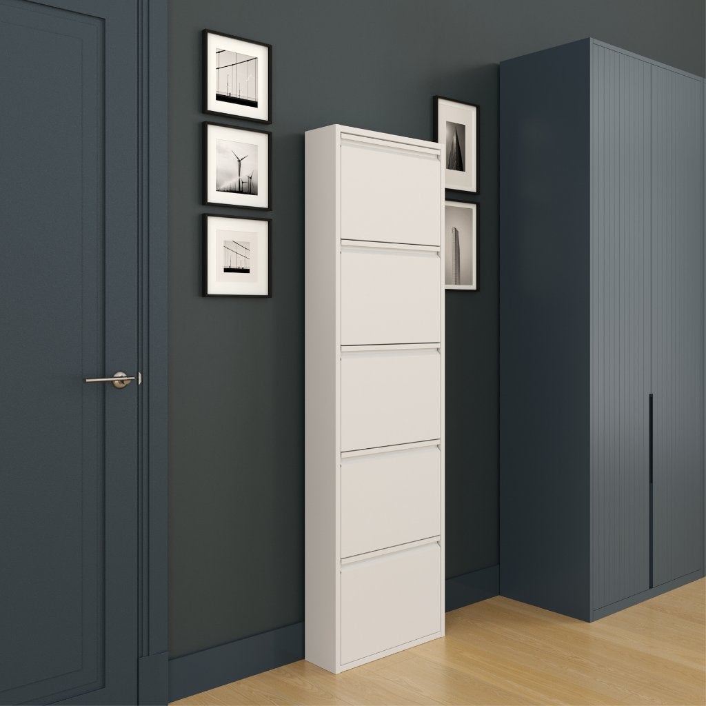 ALRECU Schoenenkast 5 kleppen wit - zwart - grijs (nieuw), Ophalen of Verzenden, Nieuw, Overzichtelijk opbergen van jouw kostbare schoenen